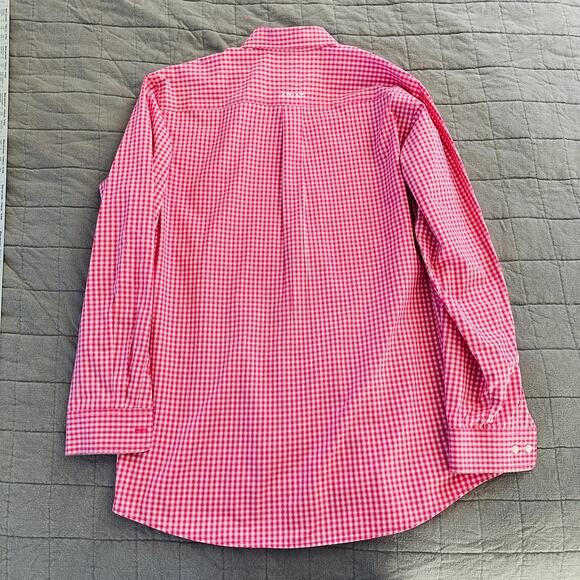 ariat pro series men’s large red white plaid button down long sleeve shirt - Picture 9 of 11